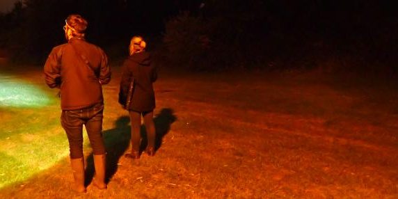 People Warwickshire wildlife trust out counting hedgehogs